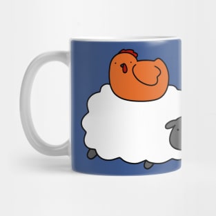 Sheep and Red Chicken Mug